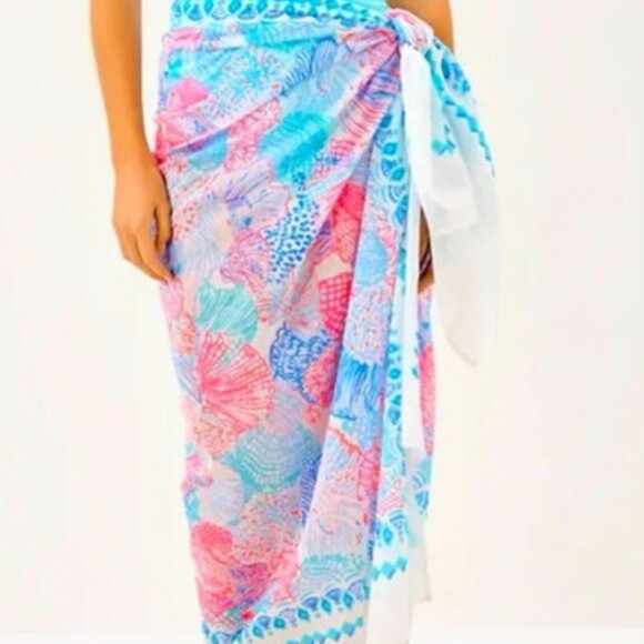 NWT Lilly Pulitzer GWP Pareo Wrap Cover Up-Roar of the Seas - Picture 1 of 3